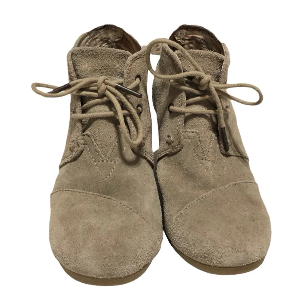 Toms Suede Wedge Booties - Picture 3 of 14